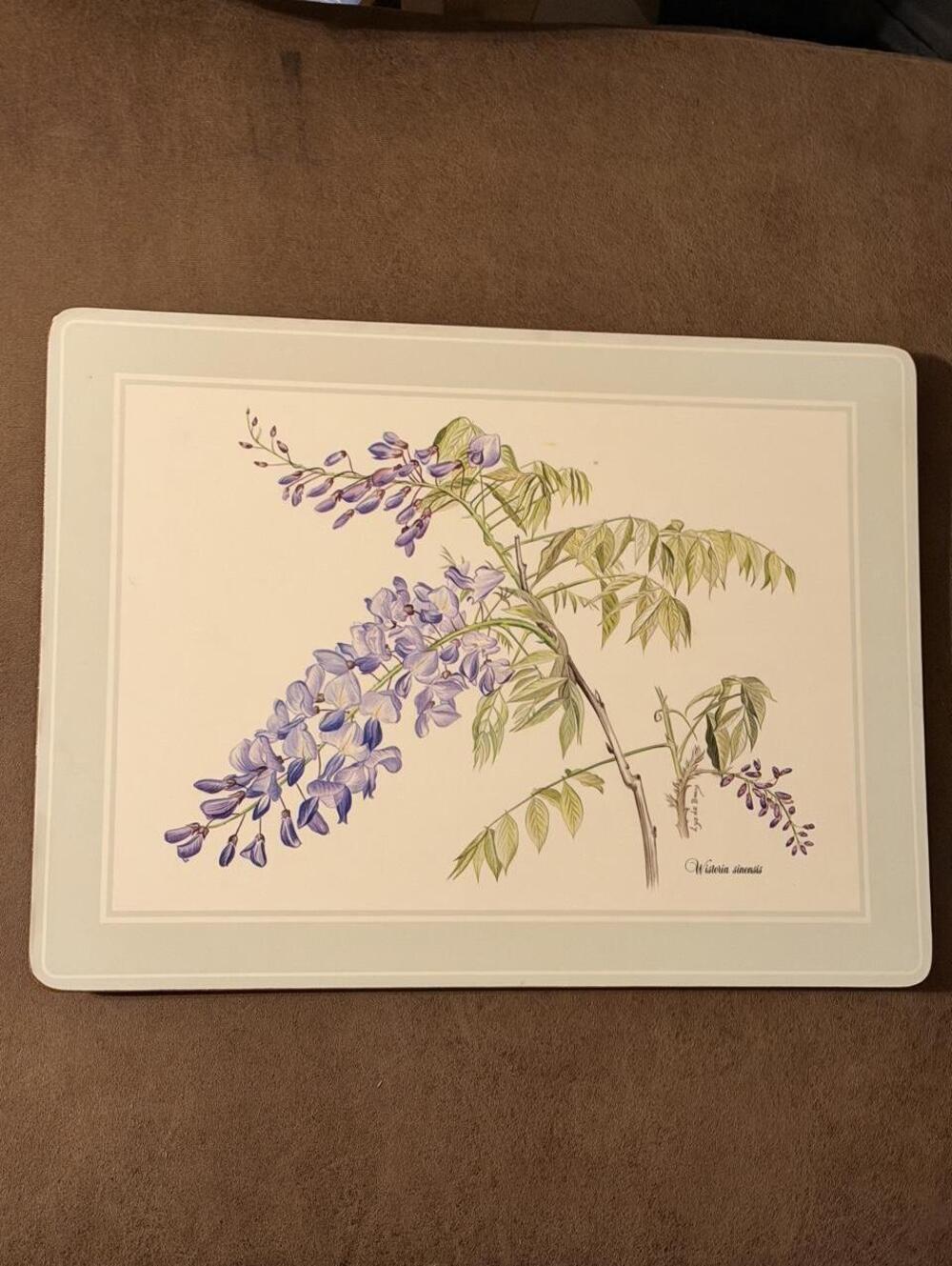 Vintage Pimpernel Cork Back Placemat Wisteria sinensis Floral Art Lys de Bray